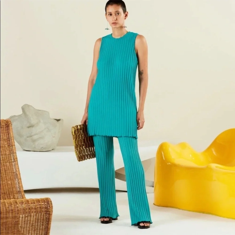 Simon Miller Rib Cyrene Ribbed Pant in Oasis Size XS NWT - Picture 4 of 6